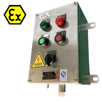 ATEX-besturingsstations van roestvrij staal IP66 Exd vlamvast besturingspaneel met explosiebestendige kabelpoort 10A