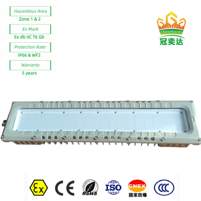 Exproof lineair licht ATEX IEC IP66 WF2 met industriële aluminium LED Marine Lighting Fixture 90-295V 100Watt
