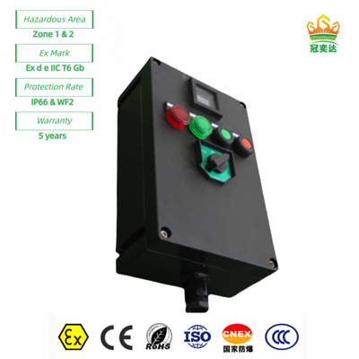 Vlamwerend besturingsstation paneel Box Ex e geheel kunststof ((GRP) aanpasbaar IP66 220v 380V 10A