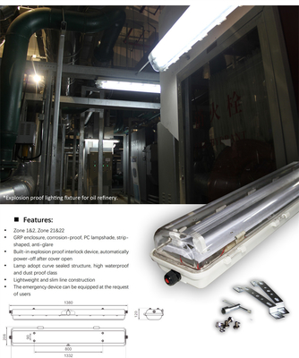Industriële explosieveilige fluorescentielamp | ATEX/IECEx goedgekeurd | Anti-corrosief, Hoge CRI, IP66 voor gevaarlijke zones