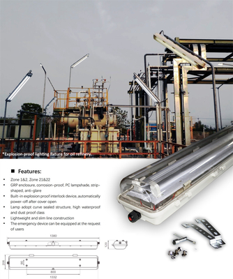 Industriële explosieveilige fluorescentielamp | ATEX/IECEx goedgekeurd | Anti-corrosief, Hoge CRI, IP66 voor gevaarlijke zones