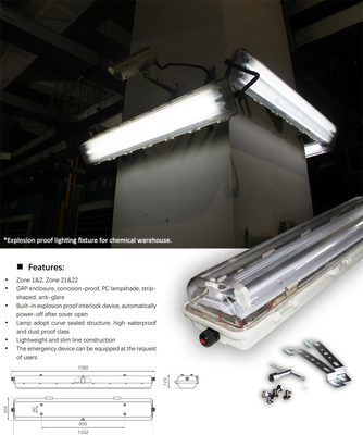 Industriële explosieveilige fluorescentielamp | ATEX/IECEx goedgekeurd | Anti-corrosief, Hoge CRI, IP66 voor gevaarlijke zones