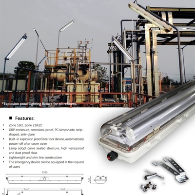 Industriële explosieveilige fluorescentielamp | ATEX/IECEx goedgekeurd | Anti-corrosief, Hoge CRI, IP66 voor gevaarlijke zones