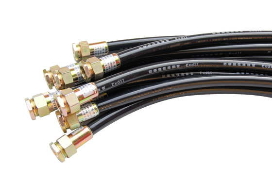 IP65-gecertificeerde anti-corrosie gebreide rubberen elektrische buizeninstallatie explosiebestendige flexibele geleiding voor gevaarlijke plaatsen