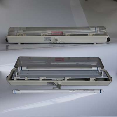 Explosie- en vlamwerend 2x36W LED buislicht voor gevaarlijke gebieden. ABS behuizing. 115 lm/W efficiëntie.