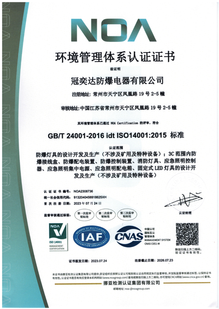 CHINA crown extra lighting co. ltd certificaten